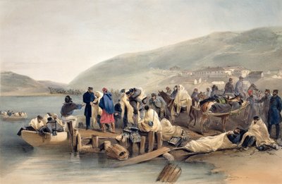 El embarque de los enfermos en Balaklava, placa de 